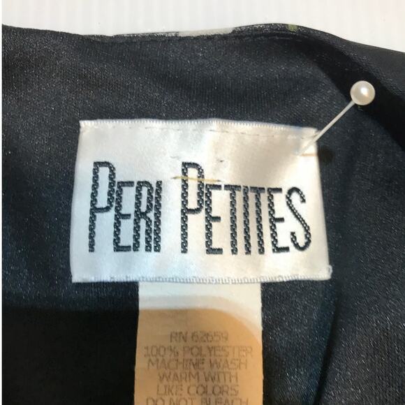 Peri Petites Vintage Floral Round Neck Sheer Short Sleeve A-line Midi Dress 16P - Picture 3 of 7